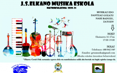 J.S.Elkano Musika Eskolako matrikulazioa zabalik